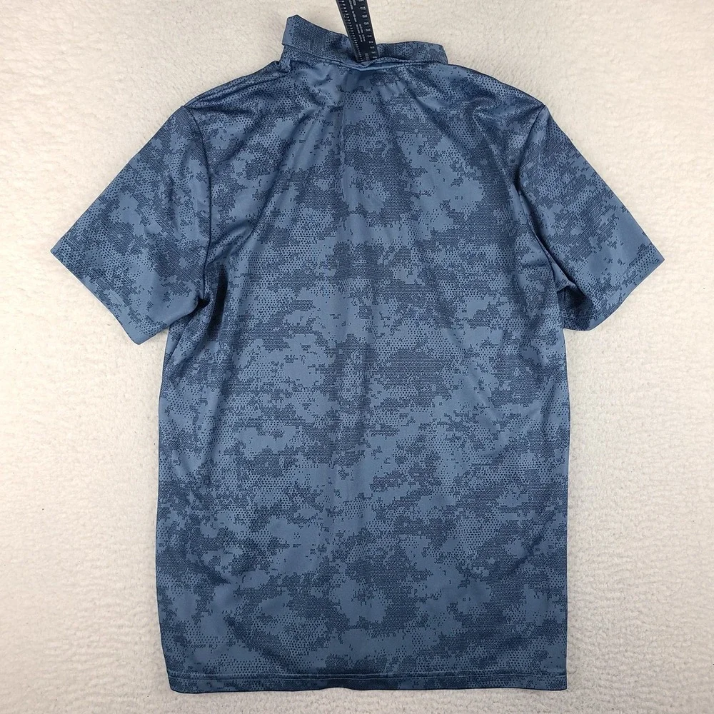 Adidas Polo Shirt Mens Large Blue Performance Short Sleeve
